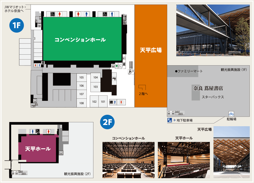 奈良県コンベンションセンターの内観図