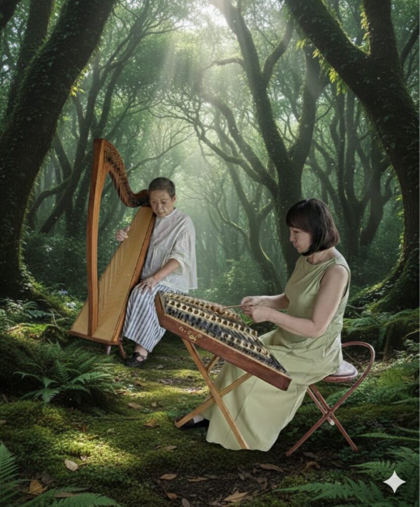 ハープとダルシマーで綴る昼下がり